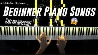 Top 5 BEAUTIFUL Beginner Piano Songs Easy [upl. by Grobe383]