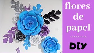 COMO HACER FLORES GIGANTES DE PAPEL EN 5 MINUTOS FÁCIL DIY [upl. by Oberg]