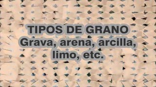 TIPOS DE GRANO grava arena arcilla limo etc [upl. by Ihsorih]